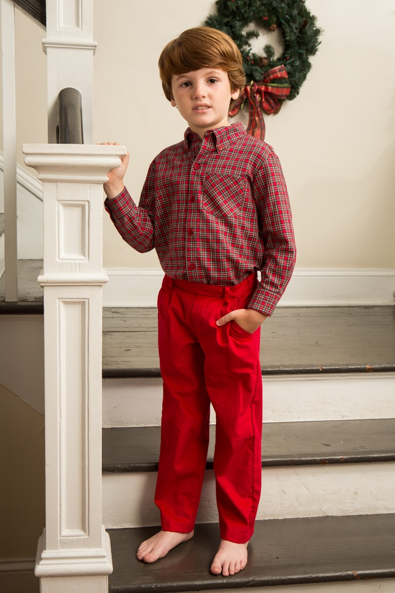 Kids Boys Fashionable Adjustable Waistline Convenient Wear Capri Short Pants  Casual Knee Cotton Pants Wine Red 120 Size