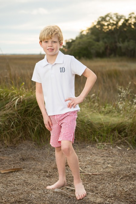 Boys Preppy Red SHORTS - childrens clothing smocked heirloom bishop gowns