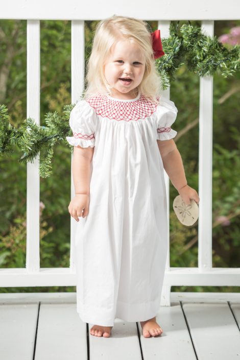 Red Geometric Bishop Gown - childrens clothing smocked heirloom bishop ...